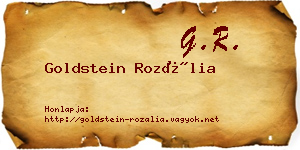 Goldstein Rozália névjegykártya